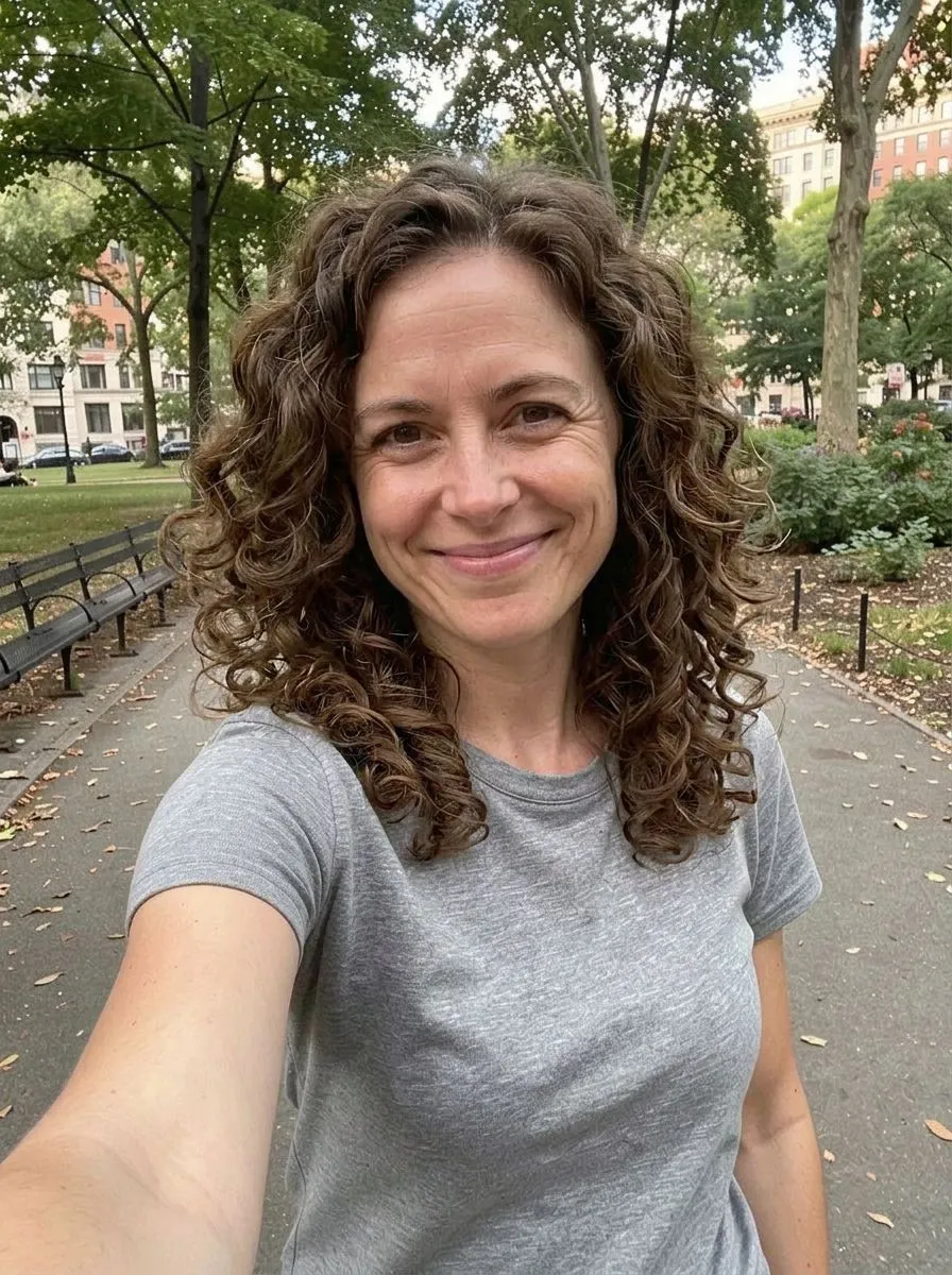 Hairstyle try-on example: Defined curls